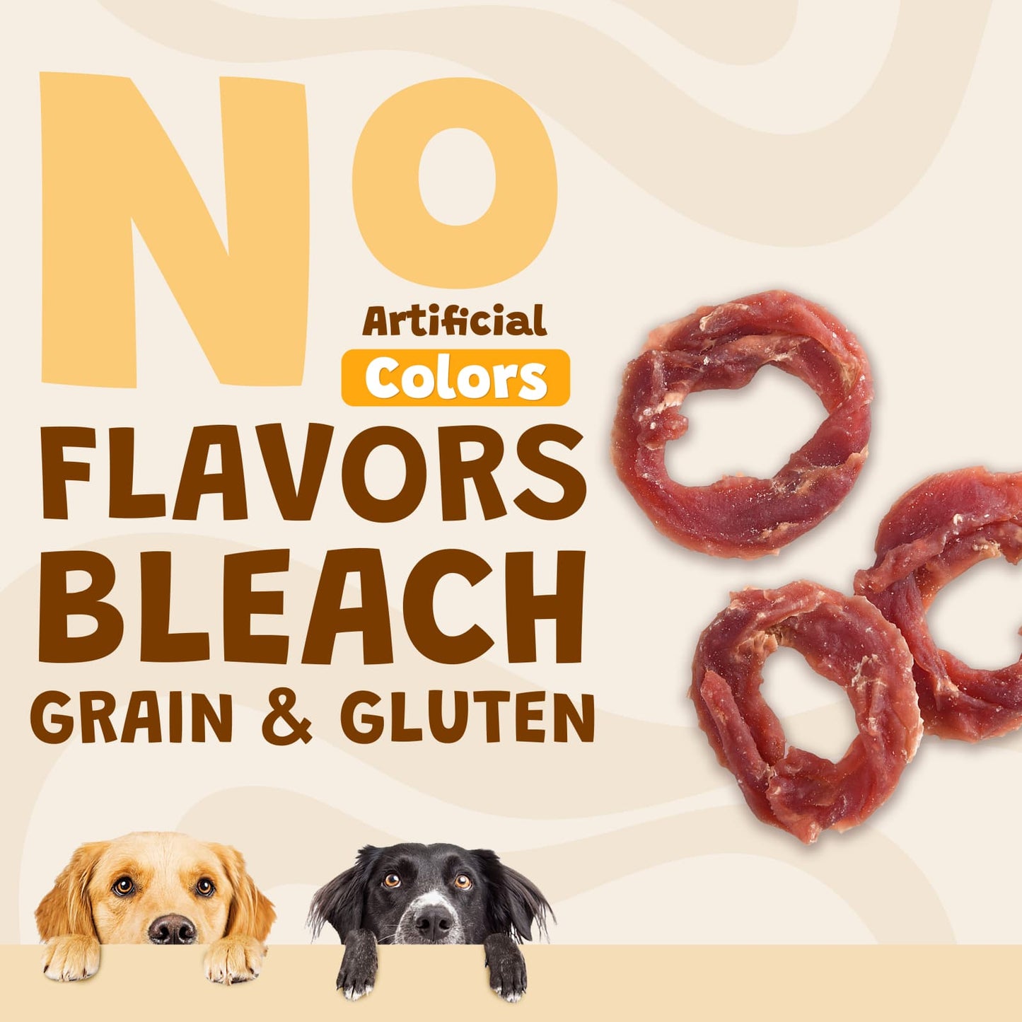 ASMPET Duck Jerky Ring Dog Treat, Natural Low Fat Snacks for Small Medium Large Dogs, 10.6oz