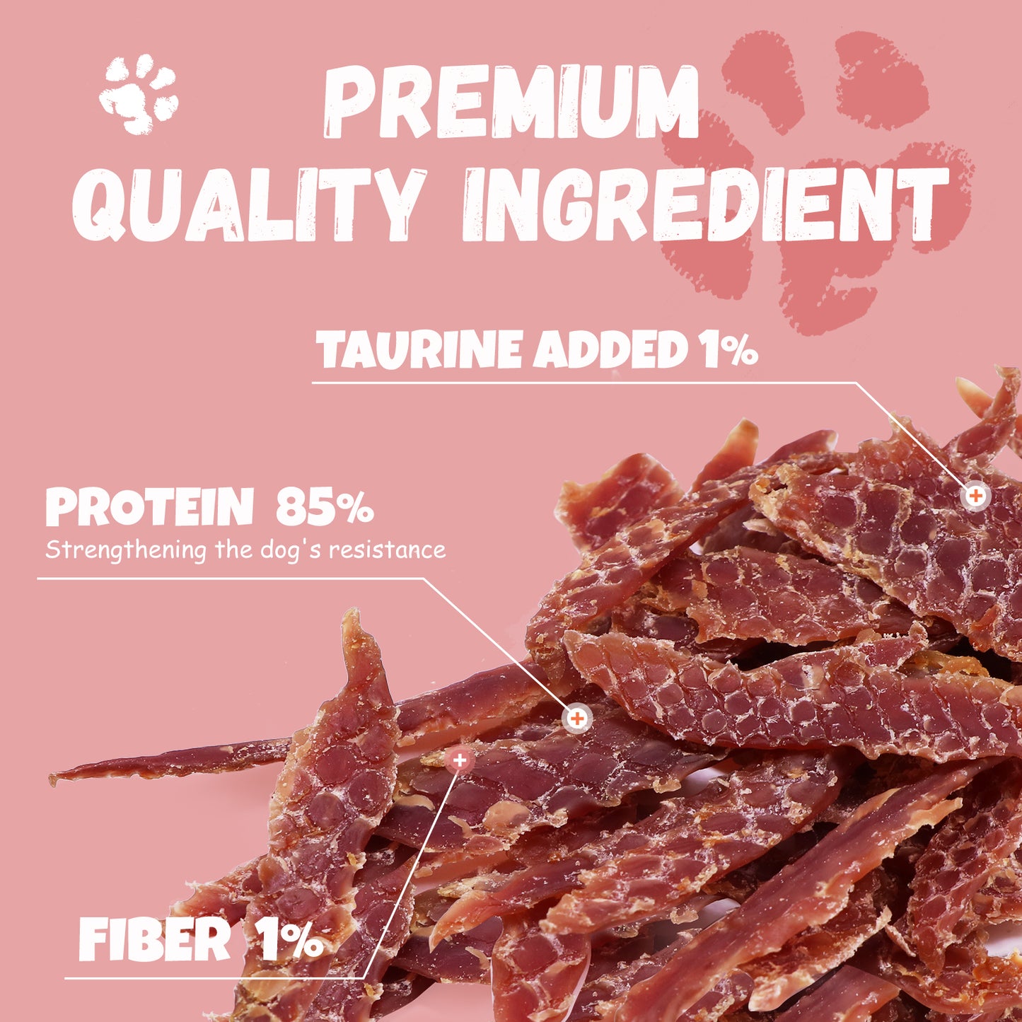 Pawmate Duck Jerky Dog Treats, High Protein Pure Chicken Snacks for Small Medium Large Dog, 11 oz