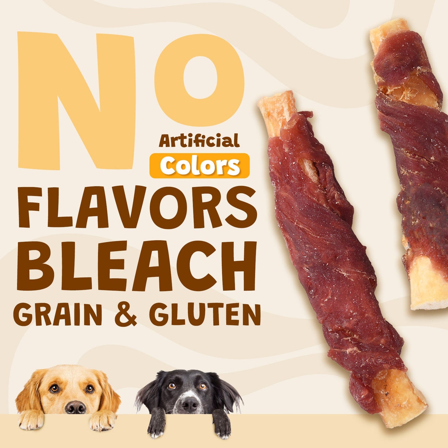 ASMPET Duck Wrapped Beef Cartilage Dog Treats, Long-Lasting Chewy Dog Soft Bone for Small, Medium, Large Dogs (10.6oz, No Rawhide)