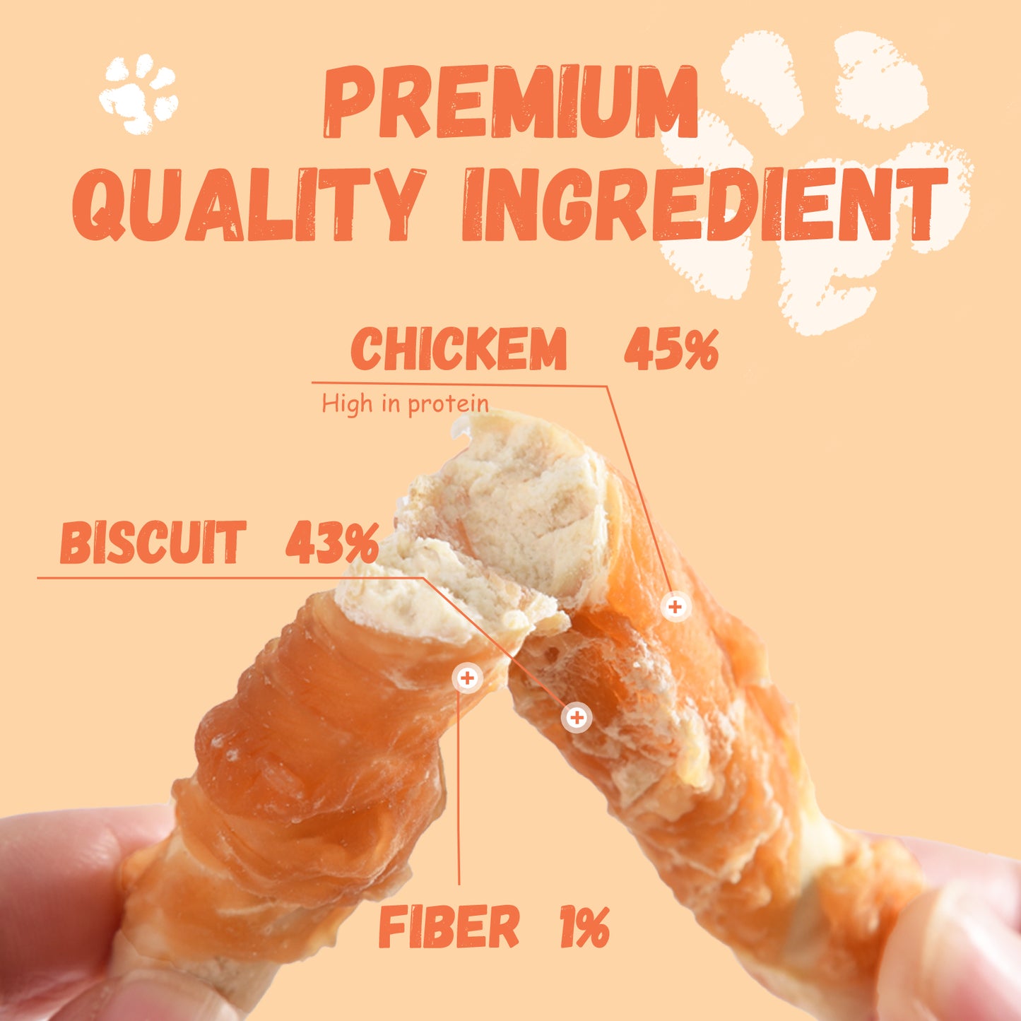 Pawmate Chicken Jerky Biscuits Dog Treats, Tasty Crunchy Chews for All Dogs, 11oz
