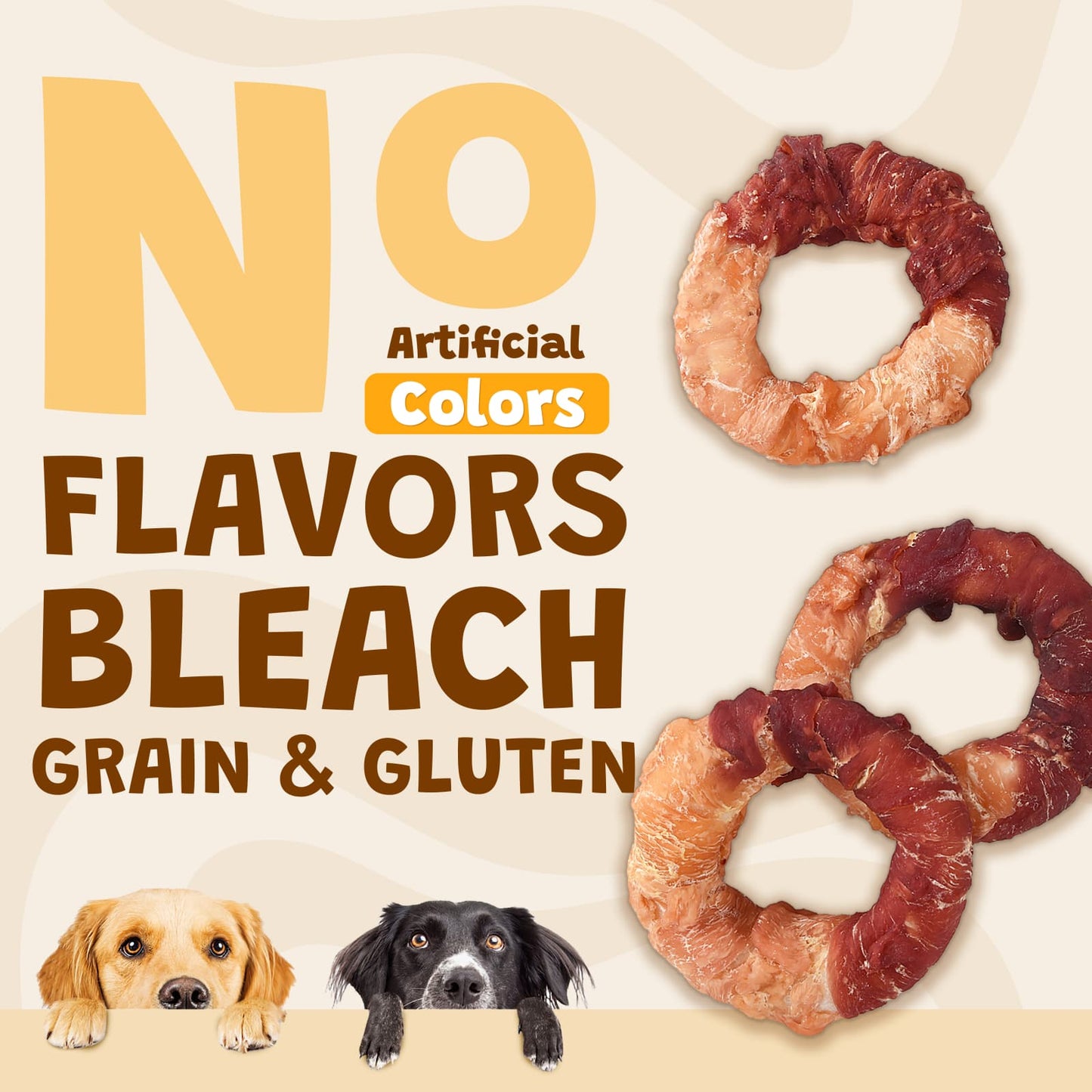 ASMPET Long Lasting Dog Treat, Chicken & Duck Wrapped Rawhide Dog Chew, Teeth Cleaning Bone for Small Medium Large Breed (10.6oz)