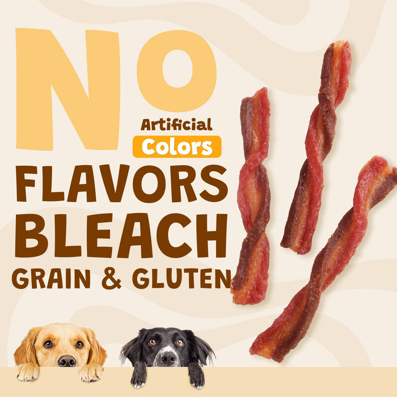 ASMPET Natural Soft Dog Treats, Real Premium Beef, Chicken and Duck Jerky Twist for Small Medium Large Dog, 10.5 oz