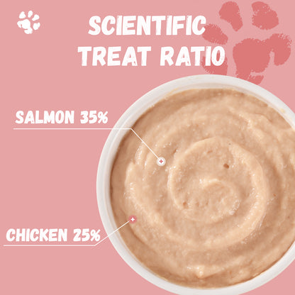 Pawmate Chicken & Salmon Lickable Cat Treats, 20 Sticks, Grain-Free Creamy Treats for Cats