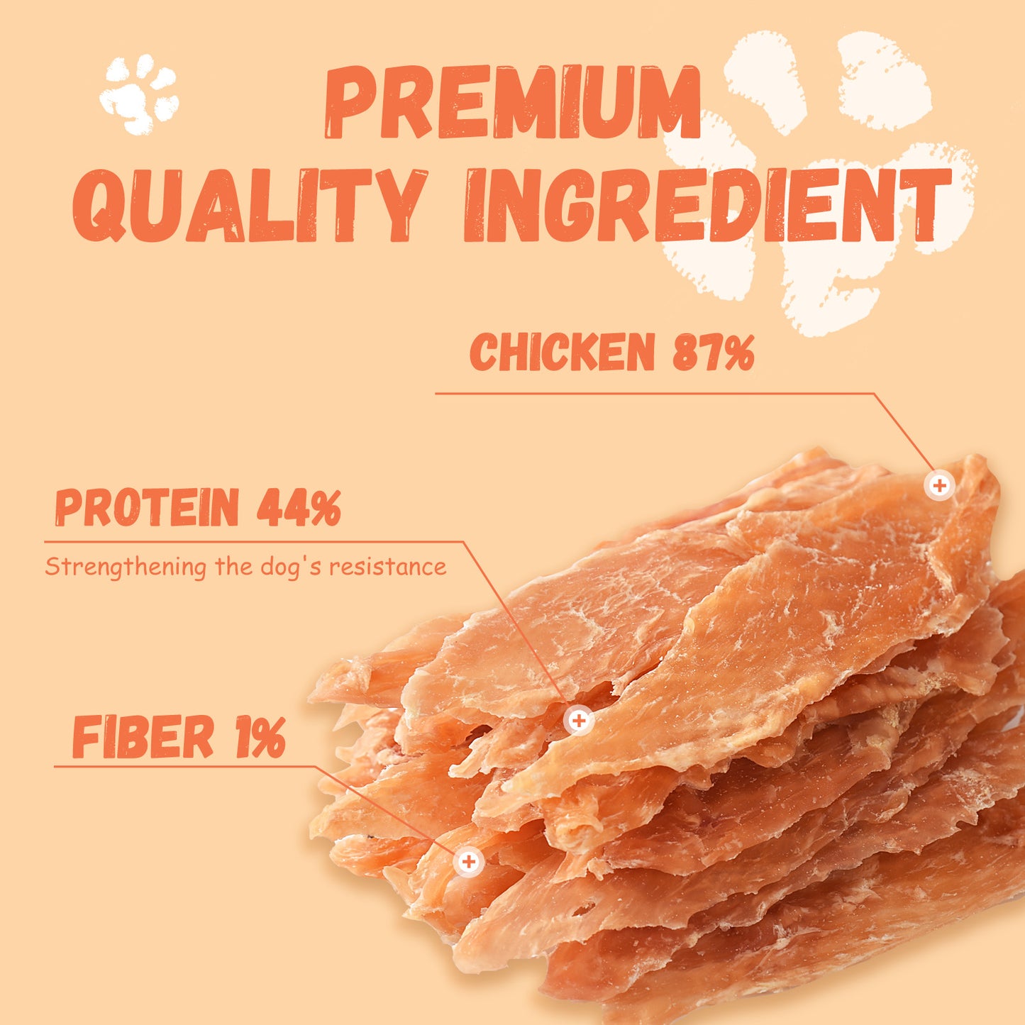 Pawmate Chicken Jerky Dog Treats, Pure & Tasty Jerky for Small Medium Large Dogs, 11oz