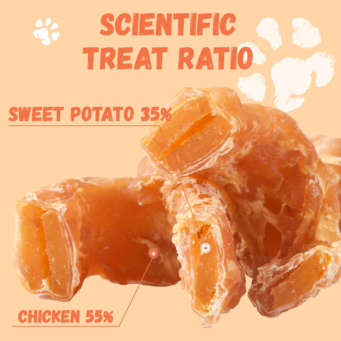 Pawmate Chicken Wrapped Sweet Potato Donut Dog Treats, Natural Healthy & Chewy Snack for All Dogs, 11oz