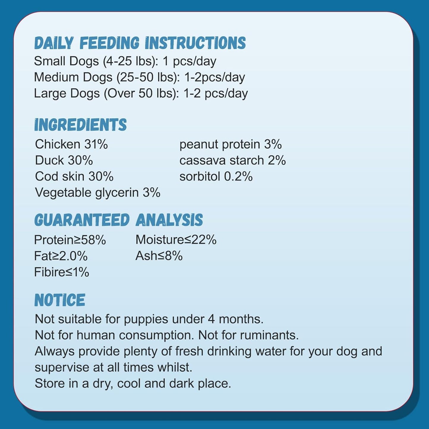 Pawmate Dog Treats, Healthy Low Fat Jerky Chews for Small Medium Large Dogs 9-10 Counts