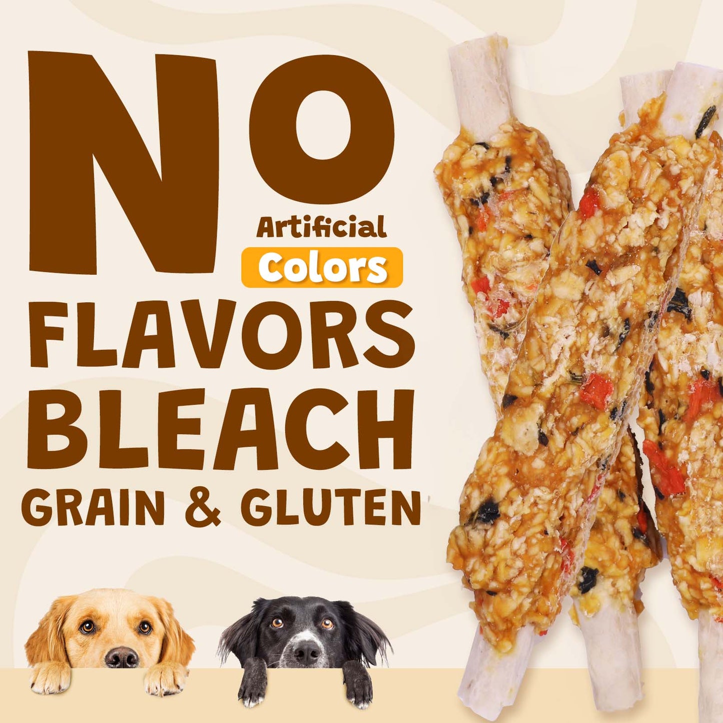 ASMPET Rawhide Dog Chew, Natural Chicken Wrap Pumpkin & Oat Treat for Dogs, 11oz.