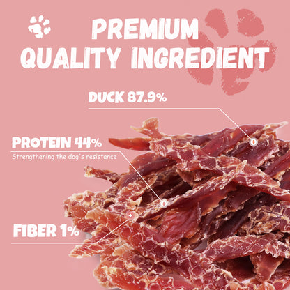 Pawmate Duck Jerky Dog Treats, Premium Jerky Healthy Snacks for Small Medium Large Dogs, 27-30ct Bag