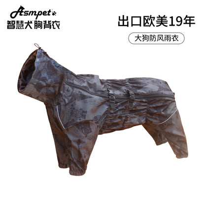 Dog wind-proof jacket dog waterproof coat dog raincoat