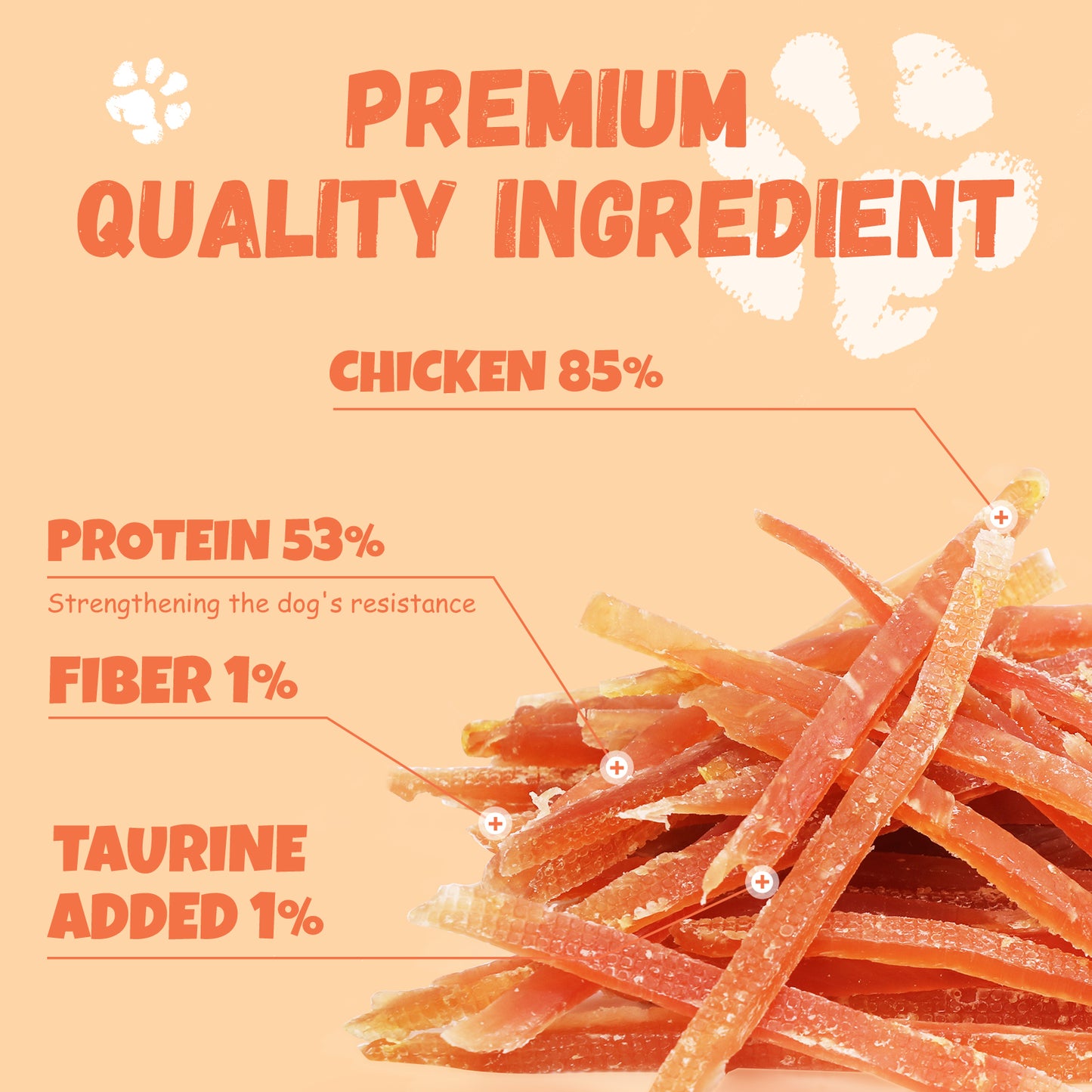 Pawmate Chicken Jerky Dog Treats, High Quality Premium Jerky Snacks for Small Medium Large Dog, 11 oz