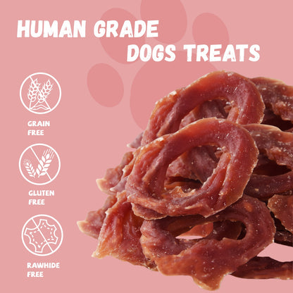 Pawmate Duck Jerky Dog Treats, Duck Jerky Rings for All Dogs, 23ct Packet