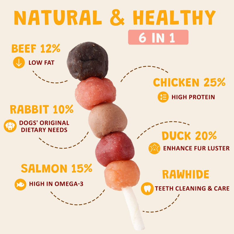 ASMPET Multi-Flavor Dog Treats, Made with Chicken Duck Salmon Rabbit and Beef Healthy Snacks for Small Medium Large Dogs, 10.6oz