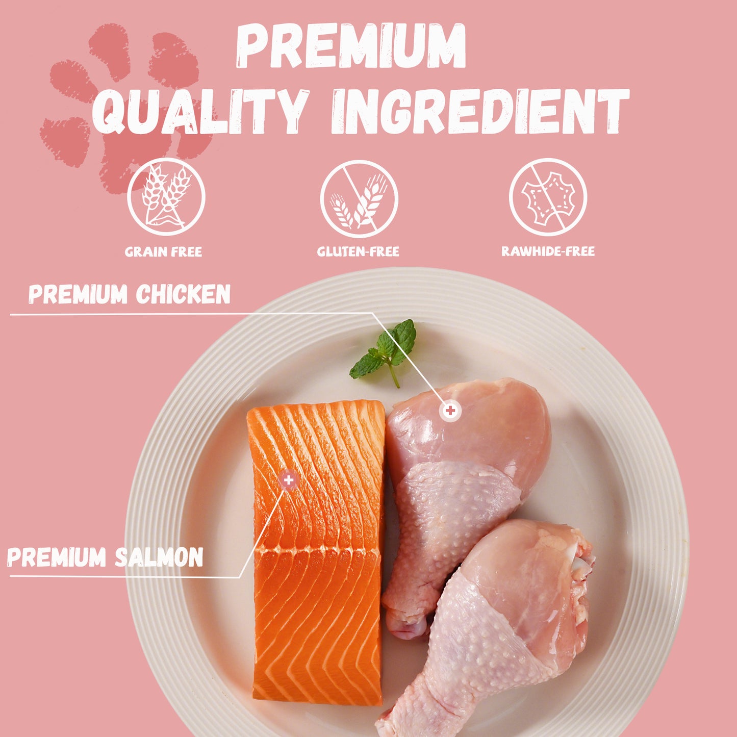 Pawmate Chicken & Salmon Lickable Cat Treats, 20 Sticks, Grain-Free Creamy Treats for Cats