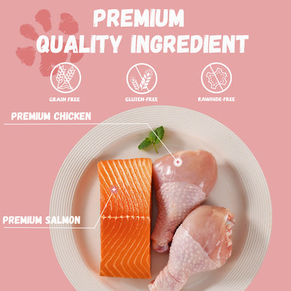 Pawmate Chicken & Salmon Lickable Cat Treats, 20 Sticks, Grain-Free Creamy Treats for Cats