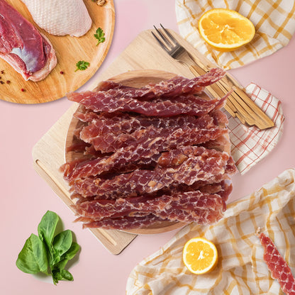 Pawmate Duck Jerky Dog Treats, Premium Jerky Healthy Snacks for Small Medium Large Dogs, 27-30ct Bag