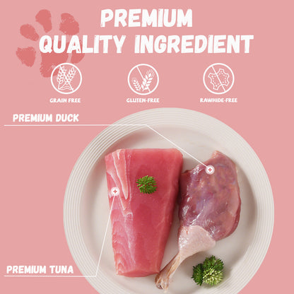 Pawmate Duck & Tuna Lickable Cat Treats, 20 Sticks, Grain-Free Creamy Treats for Cats