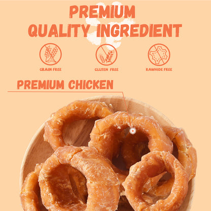 Pawmate Chicken Wrapped Sweet Potato Donut Dog Treats, Natural Healthy & Chewy Snack for All Dogs, 11oz