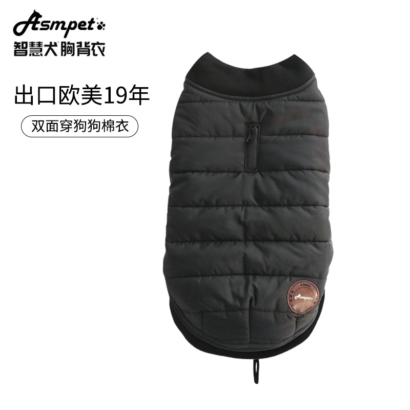 Dog coat reversible dog winter jacket