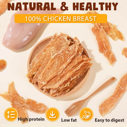 ASMPET Chicken Jerky Dog Treats, Natural High Protein Chicken Tender Snacks for All Dogs, 10.6oz