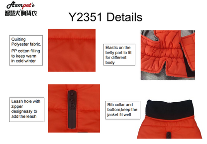 Dog functional winter heating jacket warm coat