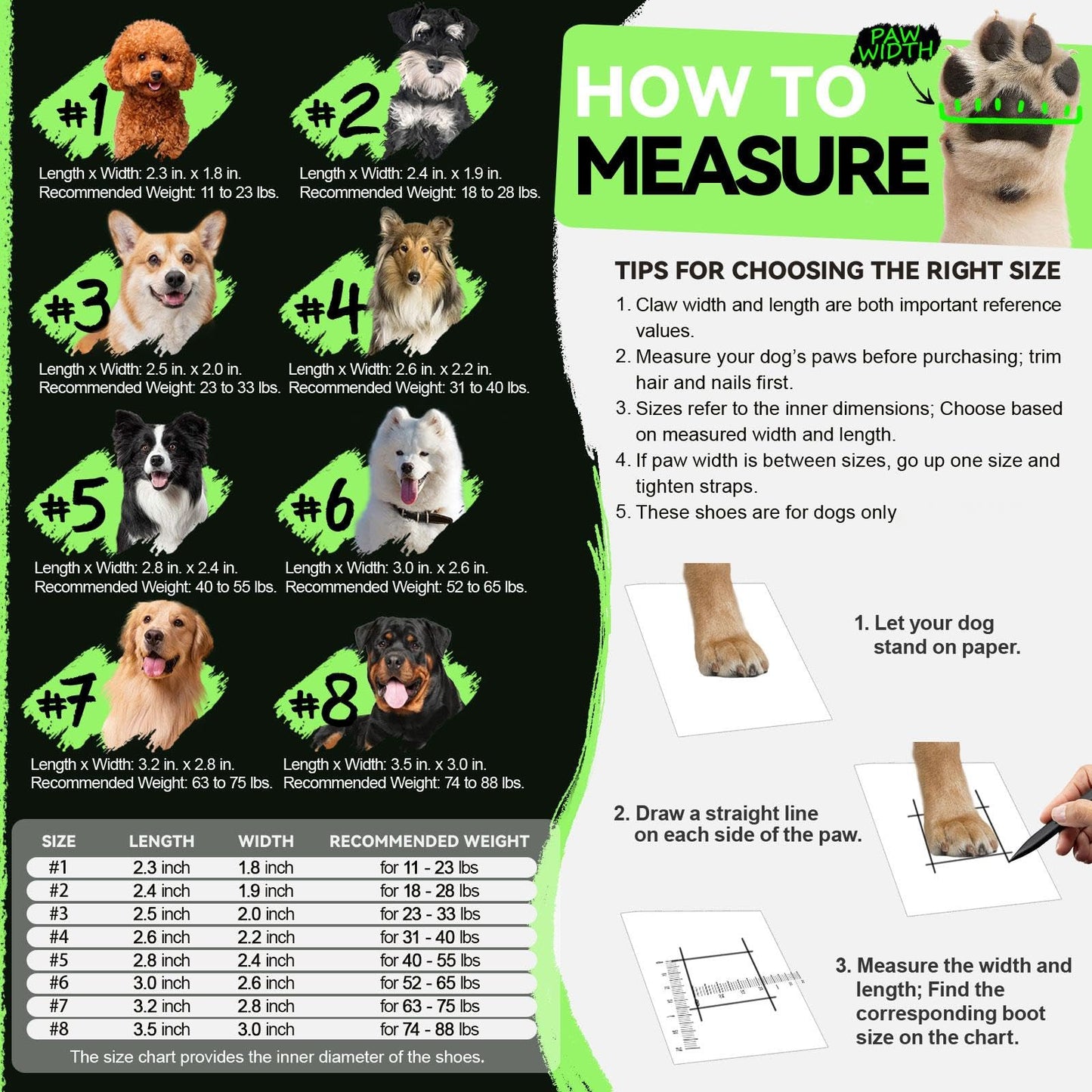 Dog Shoes for Large Small Medium Dogs Waterproof Dog Boots & Paw Protectors with Breathable Mesh for Summer Hot Pavement Anti Slip Dog Booties for Hiking Hardwood Floors Winter Snow-green05