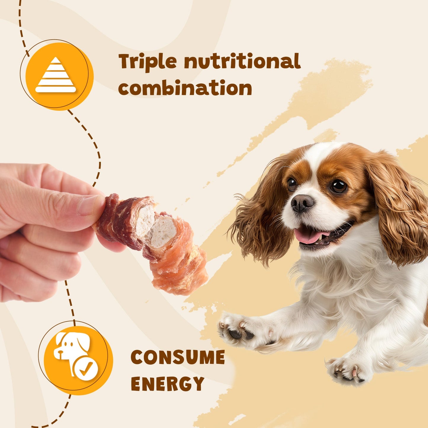 ASMPET Chicken Wrapped Beef Cartilage with Duck Dog Treats, High Calcium Chewy Dog Soft Bone for Small, Medium, Large Dogs (10.6oz, No Rawhide)