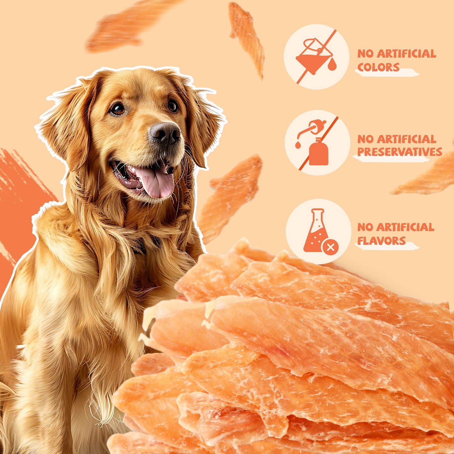 Pawmate Chicken Jerky Dog Treats, Pure & Tasty Jerky for Small Medium Large Dogs, 11oz