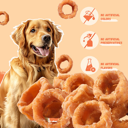 Pawmate Chicken Wrapped Sweet Potato Donut Dog Treats, Natural Healthy & Chewy Snack for All Dogs, 11oz