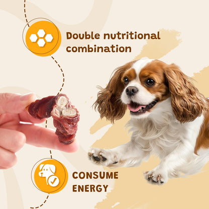 ASMPET Duck Wrapped Beef Cartilage Dog Treats, Long-Lasting Chewy Dog Soft Bone for Small, Medium, Large Dogs (10.6oz, No Rawhide)