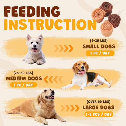 ASMPET Chicken Duck Rawhide Dog Chew, Triple Flavor Long-Lasting Treat for Dogs, 10.5oz.