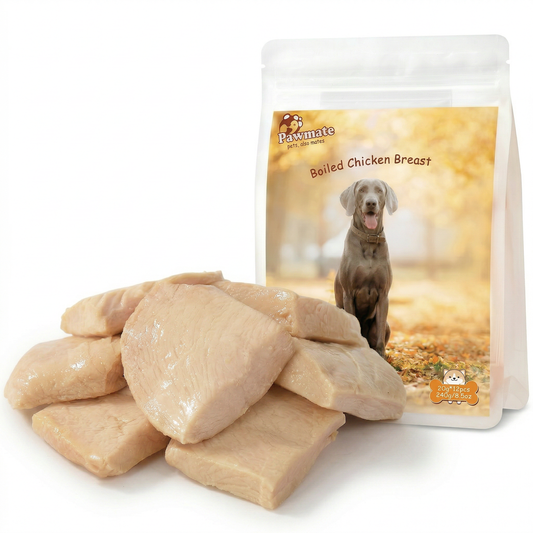 Pawmate Steam-Cooked Chicken Breast Treats for Dogs & Cats - Single Ingredient, High Protein (240g/8.5oz)