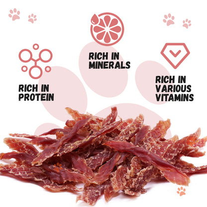 Pawmate Duck Jerky Dog Treats, High Protein Pure Chicken Snacks for Small Medium Large Dog, 11 oz