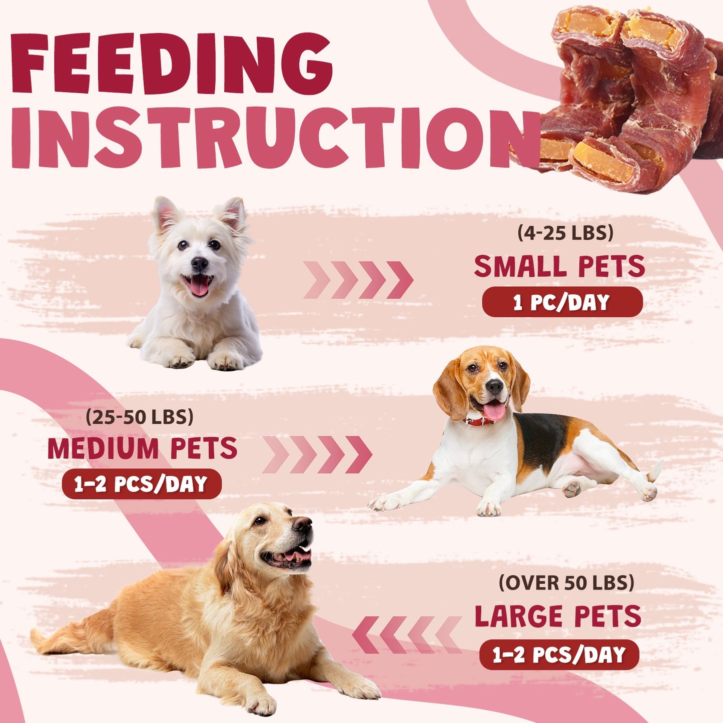 ASMPET Sweet Potato Dog Treat,  Duck Wrapped Snack Chews for Small Medium Large Dogs, 10.6oz