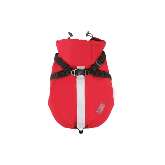 Dog coat 2 in 1 dog harness jacket,waterproof raincoat