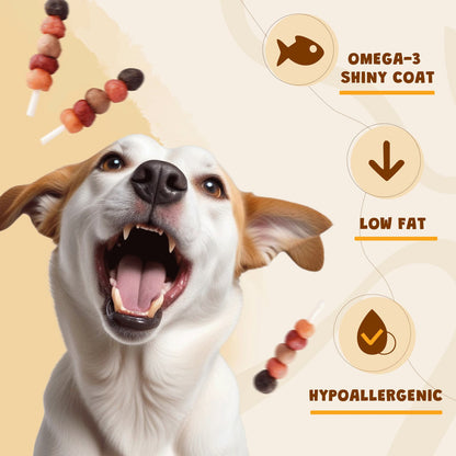 ASMPET Multi-Flavor Dog Treats, Made with Chicken Duck Salmon Rabbit and Beef Healthy Snacks for Small Medium Large Dogs, 10.6oz