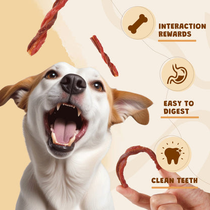 ASMPET Natural Soft Dog Treats, Real Premium Beef, Chicken and Duck Jerky Twist for Small Medium Large Dog, 10.5 oz