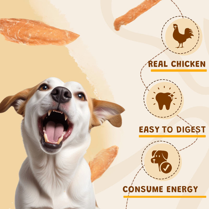 ASMPET Chicken Jerky Dog Treats, Natural High Protein Chicken Tender Snacks for All Dogs, 10.6oz