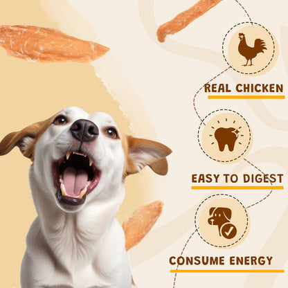 ASMPET Chicken Jerky Dog Treats, Natural High Protein Chicken Tender Snacks for All Dogs, 10.6oz