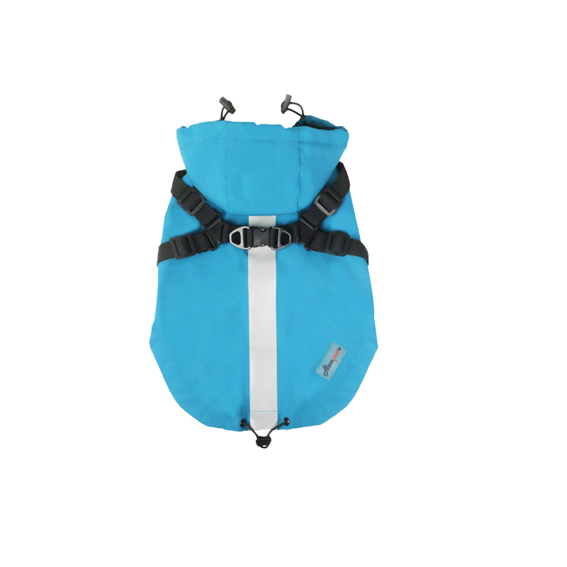 Dog coat 2 in 1 dog harness jacket,waterproof raincoat