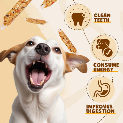 ASMPET Rawhide Dog Chew, Natural Chicken Wrap Pumpkin & Oat Treat for Dogs, 11oz.