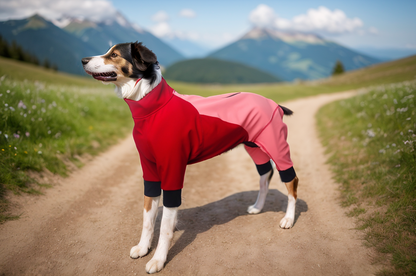 Outdoor 4 legs soft shell jacket with healed tape for large dog