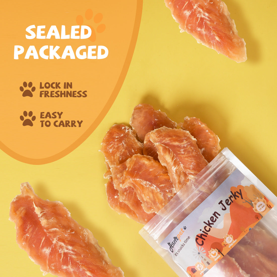 ASMPET Dog Treats - Triple-Flavor Non-Rawhide Chews, Chicken, Fish & Duck, for Small, Medium & Large Dogs