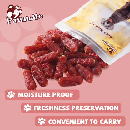 Pawmate Duck Sausage Dog Treats, Freshly Made with Real Duck for All Dogs, 11oz