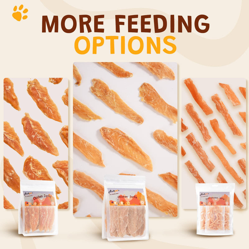 ASMPET Chicken Jerky Dog Treats, Natural High Protein Chicken Tender Snacks for All Dogs, 10.6oz