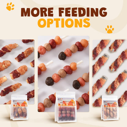 ASMPET Multi-Flavor Dog Treats, Made with Chicken Duck Salmon Rabbit and Beef Healthy Snacks for Small Medium Large Dogs, 10.6oz