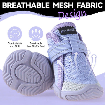 Dog Shoes for Small Dogs Breathable Puppy Dog Boots & Paw Protectors for Summer Hot Pavement Winter Snow Dog Booties with Reflective Strips Anti Slip Sole for Hardwood Floorspurple01