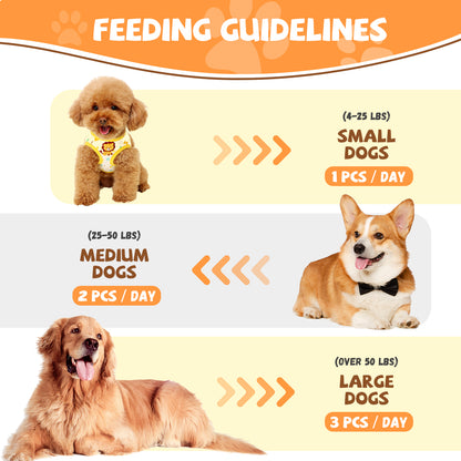 ASMPET Dog Treats - Triple-Flavor Non-Rawhide Chews, Chicken, Fish & Duck, for Small, Medium & Large Dogs