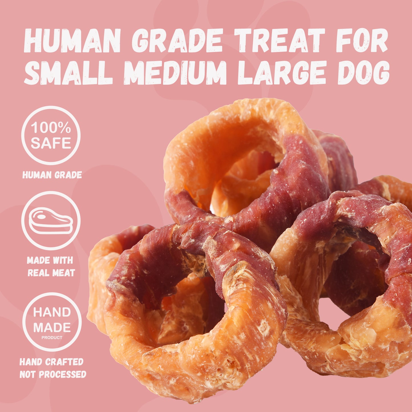 Pawmate Chicken & Duck Wrapped Sweet Potato Donut Dog Treats, Nutritious, Natural & Chewy Snack for All Dogs, 11oz