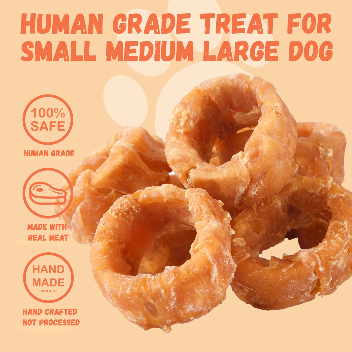 Pawmate Chicken Wrapped Sweet Potato Donut Dog Treats, Natural Healthy & Chewy Snack for All Dogs, 11oz