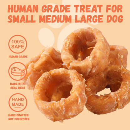 Pawmate Chicken Wrapped Sweet Potato Donut Dog Treats, Natural Healthy & Chewy Snack for All Dogs, 11oz